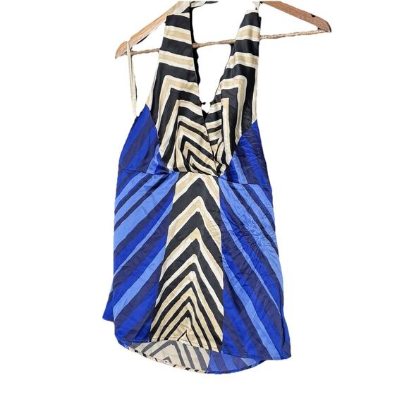 Vintage 90s‎ Y2K Indie Teal Purple Halter Wrap Top Limited Tie back open back L - Picture 1 of 8